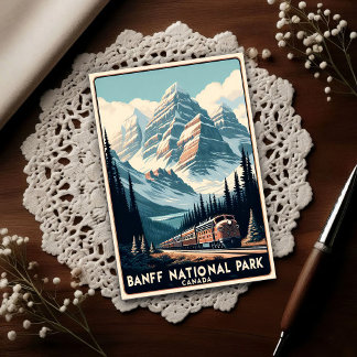 Carte Postale Vintage Banff National Park Canada Travel