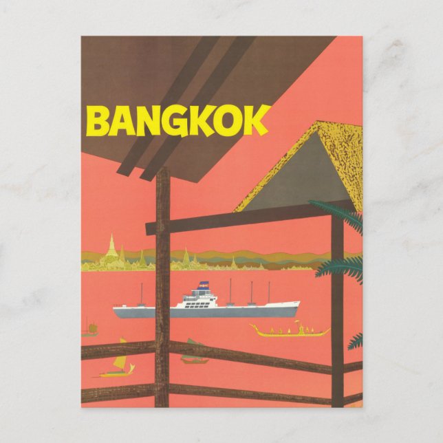 Carte Postale Vintage Bangkok Thaïlande Voyage (Devant)