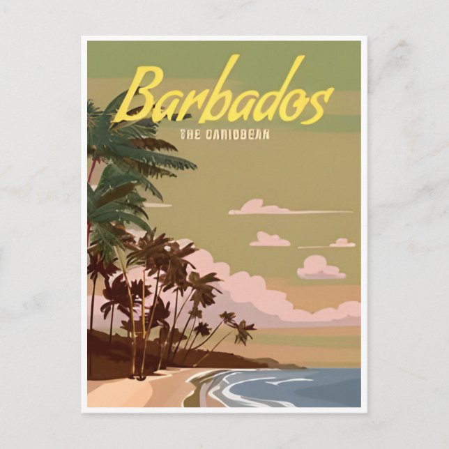 Carte Postale Vintage Barbade Caraïbes Bridgetown (Devant)