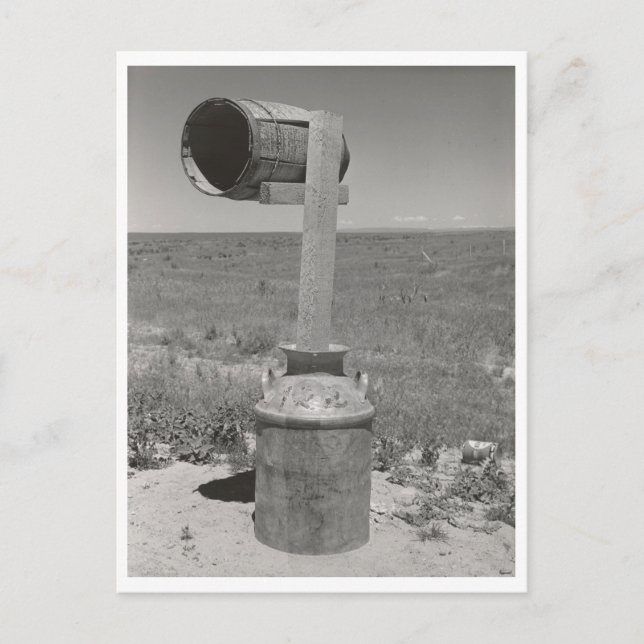 Carte Postale Vintage baril et seau rural Idaho boîte aux lettre (Devant)