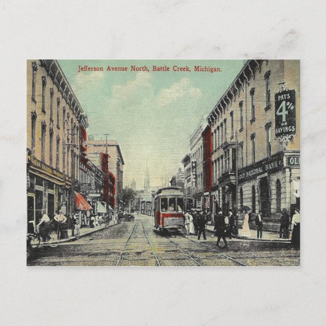 Carte Postale Vintage Battle Creek Michigan (Devant)