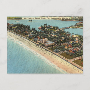 Carte Postale Vintage Beach Front Fort Lauderdale, Floride