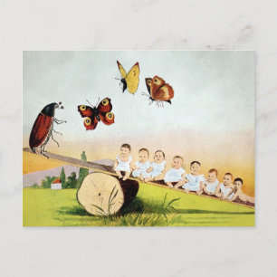 Carte postale vintage Beetle Baby Seesaw