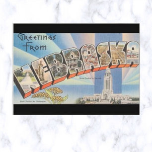 Carte postale vintage Big Letter Nebraska