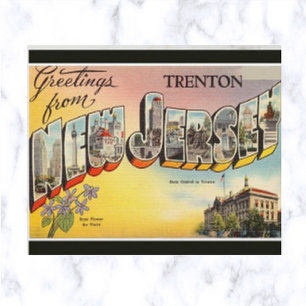 Carte postale vintage Big Letter Trenton New Jerse