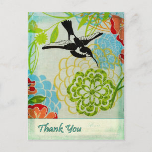 Carte Postale Vintage Bird Merci