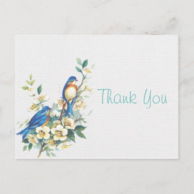 Carte Postale Vintage Birds Merci (Devant)