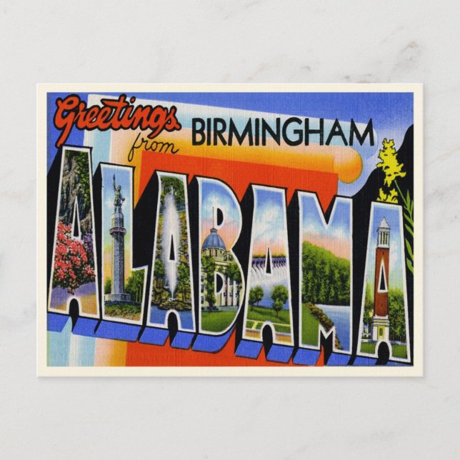 Carte Postale Vintage Birmingham Alabama (Devant)
