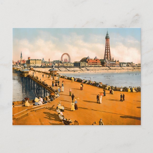 Carte Postale Vintage Blackpool Lancashire Angleterre (Devant)