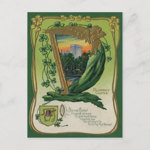 Carte Postale Vintage Blarney Castle St Patrick's Greeting Card