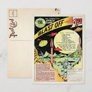 Carte Postale vintage Blast Off Game