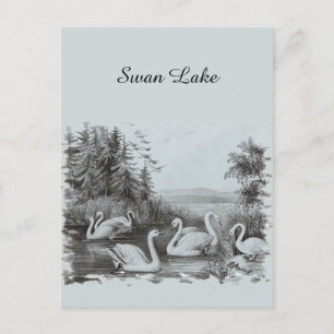 Carte postale vintage Blue Swan Lake