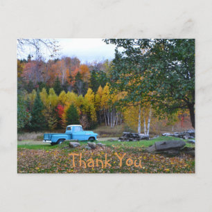 Carte postale vintage Blue Truck Merci
