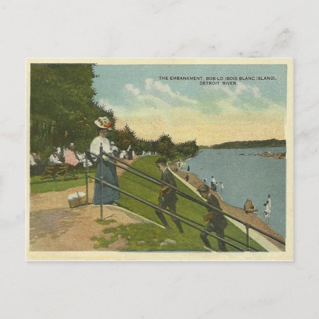 Carte Postale Vintage Bois Blanc Island Detroit Michigan (Devant)