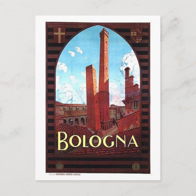 Carte postale vintage Bologne Italie Travel (Devant)