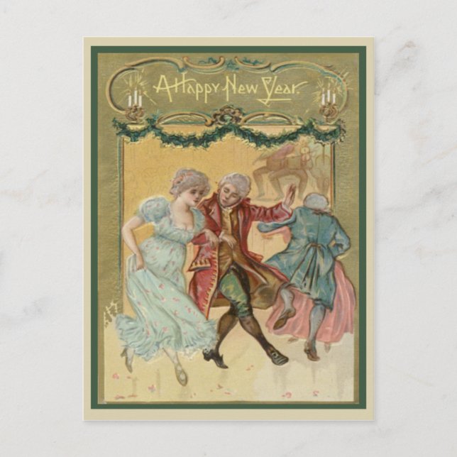 Carte postale vintage Bonne année (Devant)