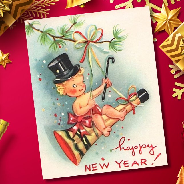 Carte Postale Vintage Bonne année (Créateur téléchargé)
