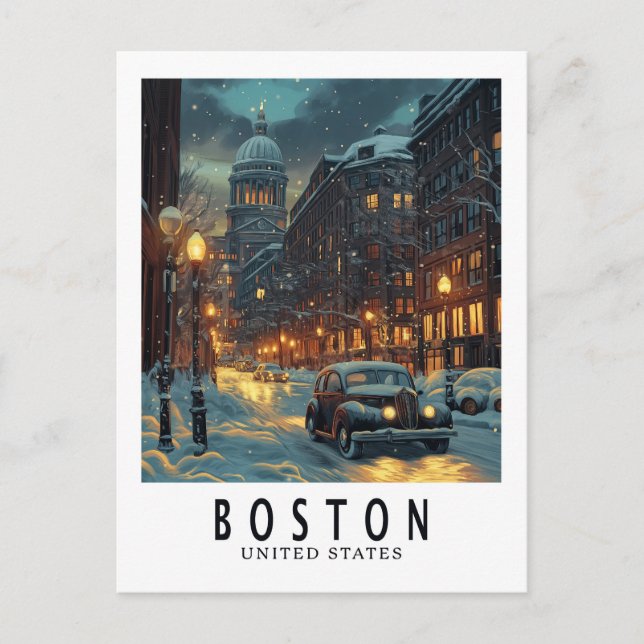 Carte Postale Vintage Boston (Devant)
