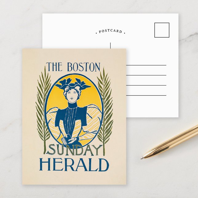 Carte Postale Vintage Boston Sunday Herald (Créateur téléchargé)