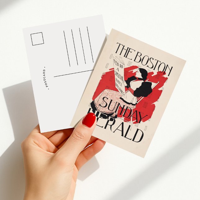 Carte Postale Vintage Boston Sunday Herald Women's Edition (Créateur téléchargé)