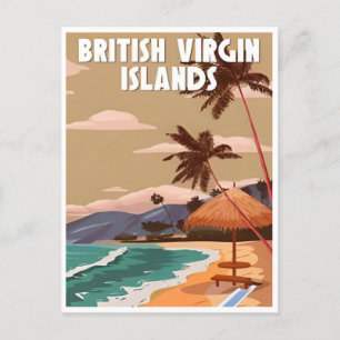 Carte Postale vintage british vergin îles vacances rétro