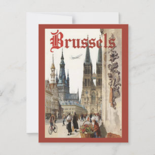 Carte Postale Vintage Bruxelles Belgique