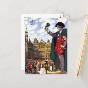 Carte Postale Vintage Bruxelles Belgique Commerce Extraite