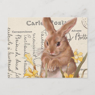 Carte postale vintage Bunny Bunny de Pâques
