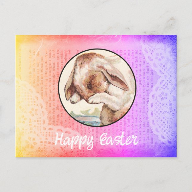 Carte postale vintage Bunny Pâques (Devant)