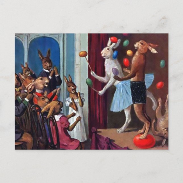 Carte postale vintage Bunny Show (Devant)
