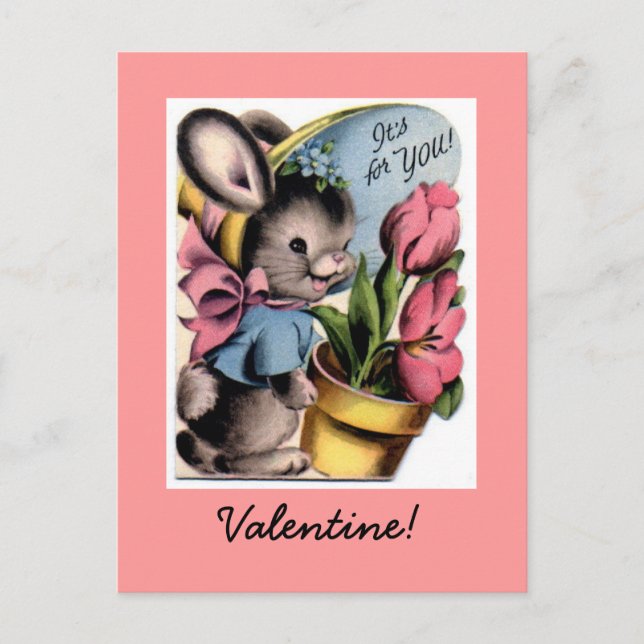 Carte postale vintage Bunny Valentine (Devant)