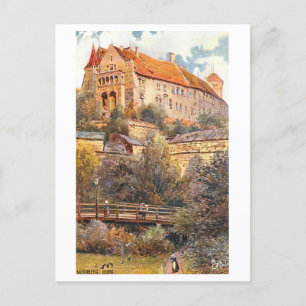 Carte Postale Vintage Burg (Castle Hill) à Nuremberg, Allemagne