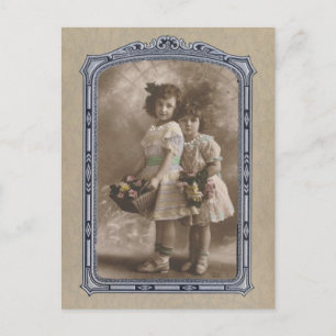 Carte Postale Vintage Cadre Adorable Filles