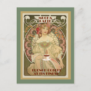 Carte postale vintage, café français