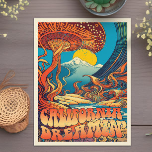 Carte Postale Vintage Californie Hippie Shasta Paysage Voyage
