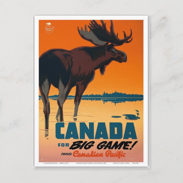 Carte Postale Vintage Canada Travel Retro (Devant)