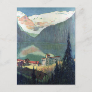 Carte Postale Vintage Canadien Pacifique Montagnes Rocheuses Lac