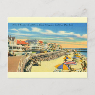Carte postale vintage Cape May Beach et Boardwalk
