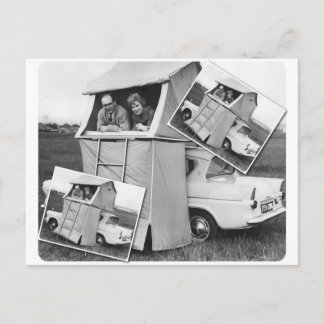 Carte Postale Vintage Car Camping Caravan