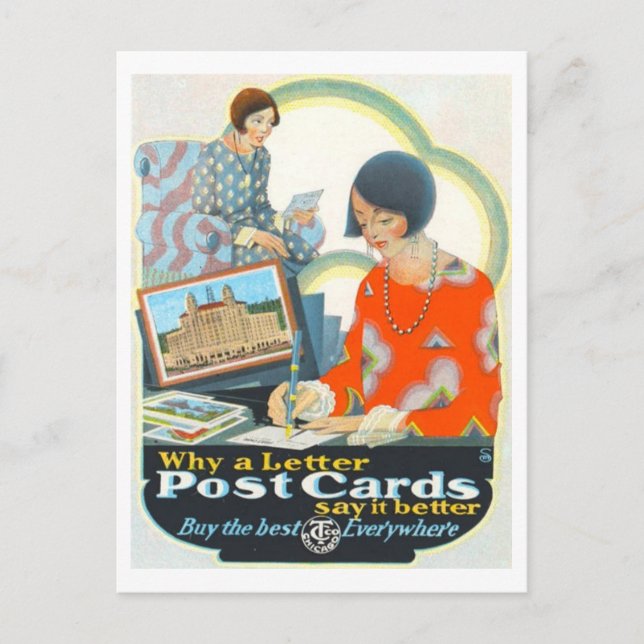 Carte Postale vintage "Cartes Postales Dire Mieux" (Devant)