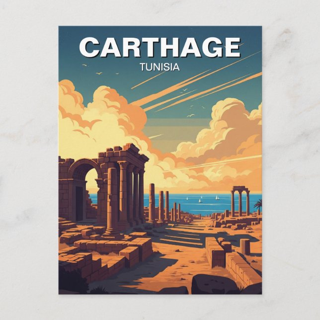 Carte Postale Vintage Carthage Tunisie Travel (Devant)