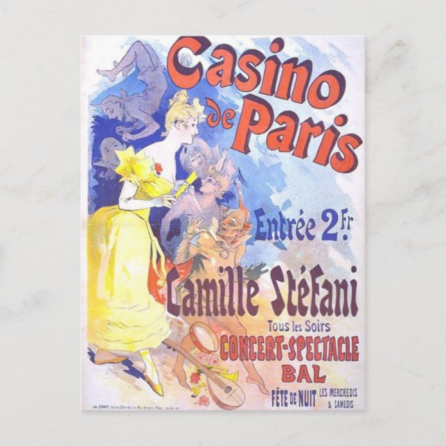Carte postale Vintage Casino de Paris (Devant)