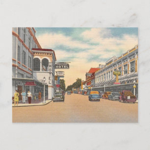 Carte Postale Vintage centre-ville Ft. Myers FL 