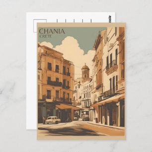 Carte Postale Vintage Chania City Souvenirs cree grèce voyage x