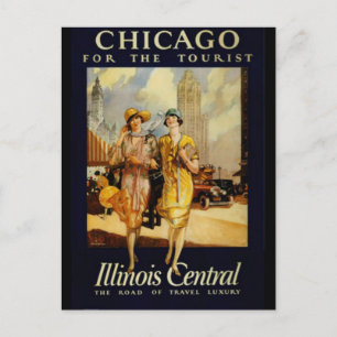 Carte Postale Vintage Chicago, États-Unis -