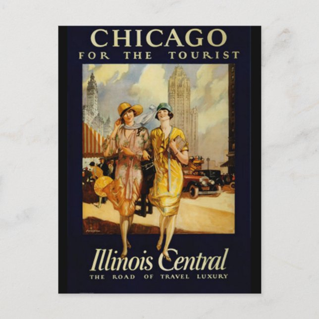 Carte Postale Vintage Chicago, États-Unis - (Devant)
