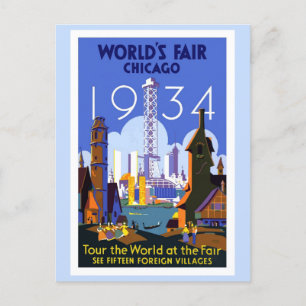 Carte Postale Vintage Chicago Illinois Worlds Fair Retro Travel