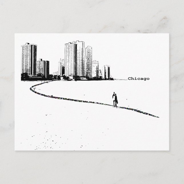 Carte postale Vintage Chicago Lovers (Devant)
