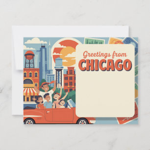 Carte postale vintage Chicago   Salutations de Chi