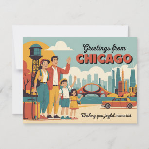 Carte postale vintage Chicago   Salutations de Chi